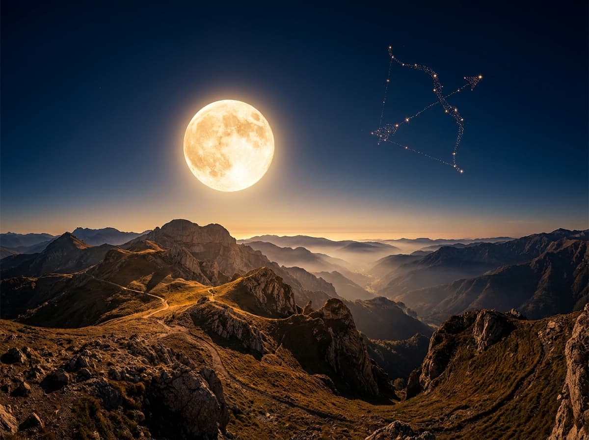 Luna en Sagitario en la carta natal: optimismo, libertad y la huida del dolor
